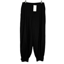 New ZARA Cuffed Balloon Pants Large Black Mid Rise