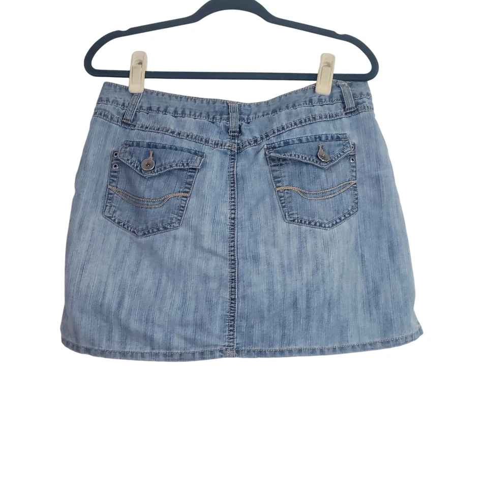 Винтажная женская джинсовая ткань 90-х Faded Glory с вышивкой юбка размер 8 Y2K летний гранж - Изображение 3 из 4