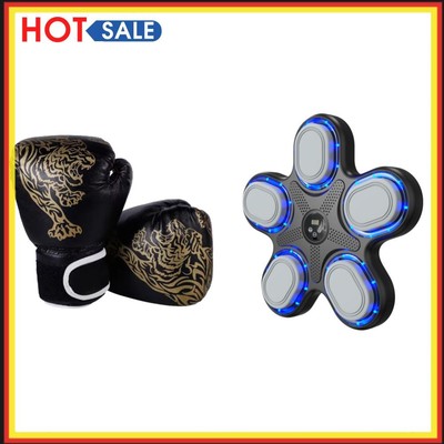 Boxing Gloves Breathable PU Sanda Gloves for Training Sandbag (Black Children)
