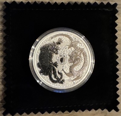 2018 Australia Silver 1 Oz Reverse Proof Tiger & Dragon - Low