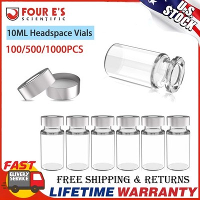HPLC Sample Vials 10ml Glass vials 1000PCS with 20mm Crimp Caps Autosampler vial
