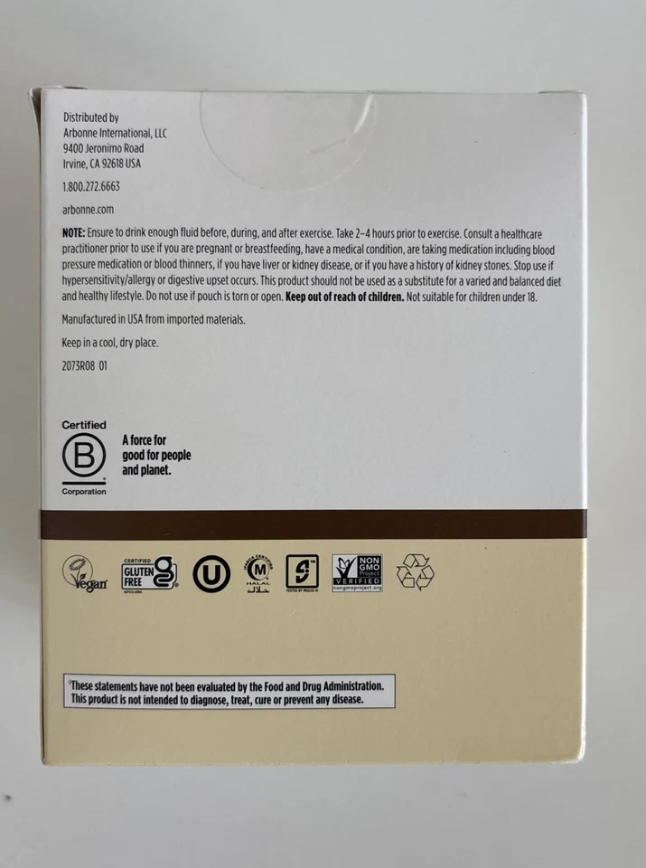 Batido de proteína de guisante y chocolate Arbonne Feel fit 10 paquetes SELLADO 5/24 Foto 3 de 4