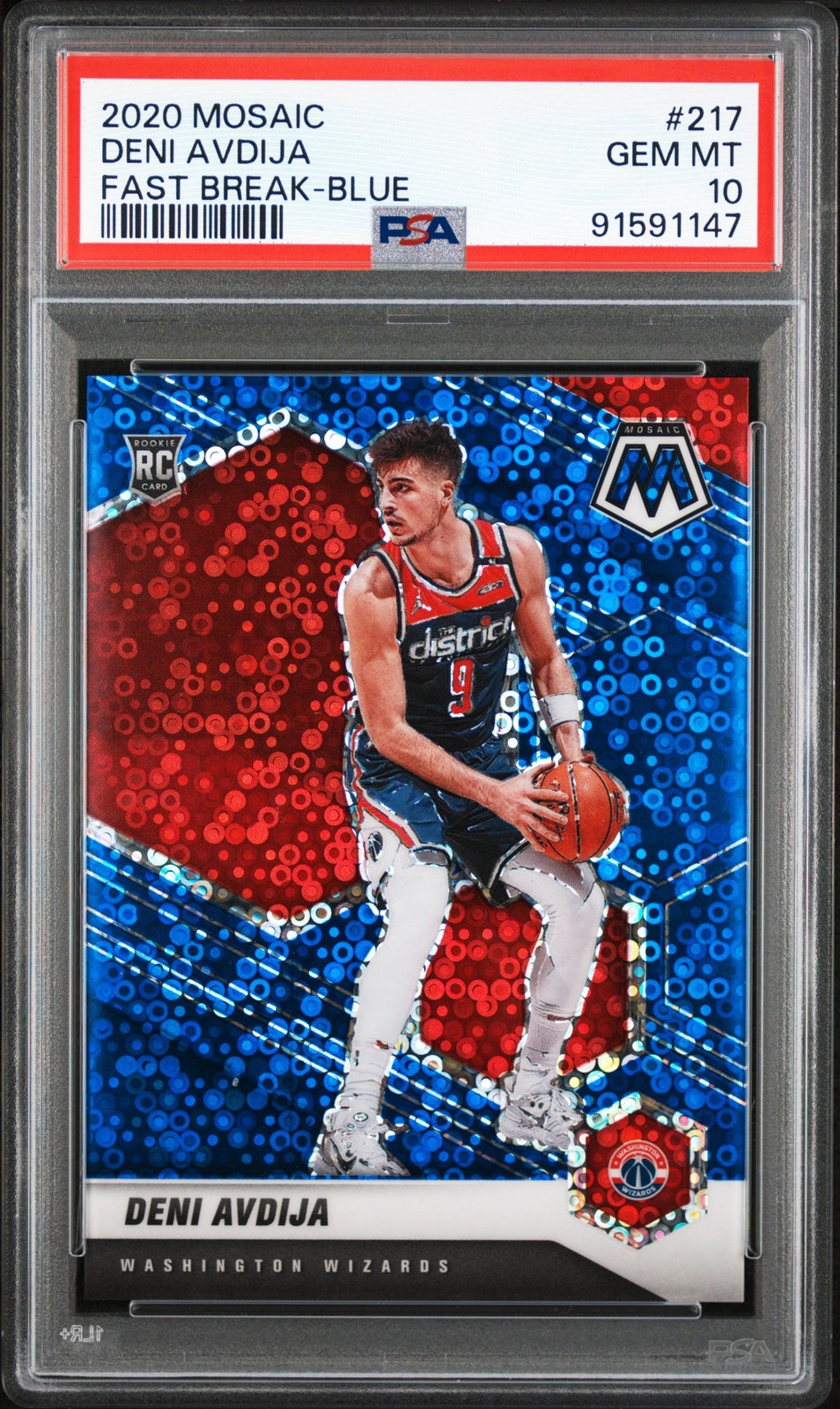 2020 PANINI MOSAIC FAST BREAK-BLUE #217 DENI AVDIJA 48/85 PSA 10