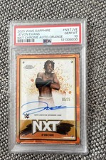 2025 Topps Chrome WWE Auto Je'Von Evans #NXT-JVE Orange /25 Psa 10 Sapphire