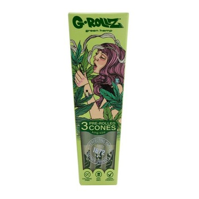 G-Rollz Collector Colossal Dream Organic Green Hemp KS Cones (1 Pkg a 3 Cones)