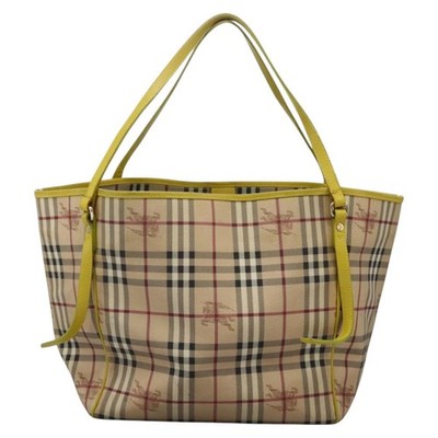 BURBERRY Nova Check Tote Bag PVC Beige Auth 119595 | eBay