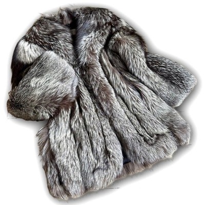 SAGA FOX fur coat Brown gold saga silver fox thick luxurious Excellent condition