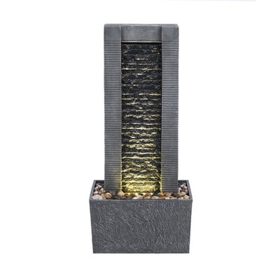 Teamson Home Demeter 29 inch Outdoor Water Fountain with LED Lights