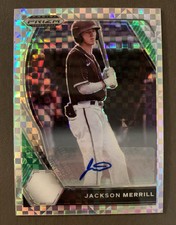 2021 Panini Prizm /17 Auto Draft Pick JACKSON MERRILL RC Power Plaid Prizm 13/17