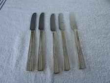 VINTAGE SET OF 5 ~~WM ROGERS MFG CO. DINNER KNIVES~~B MONO~~CLEAN!!!