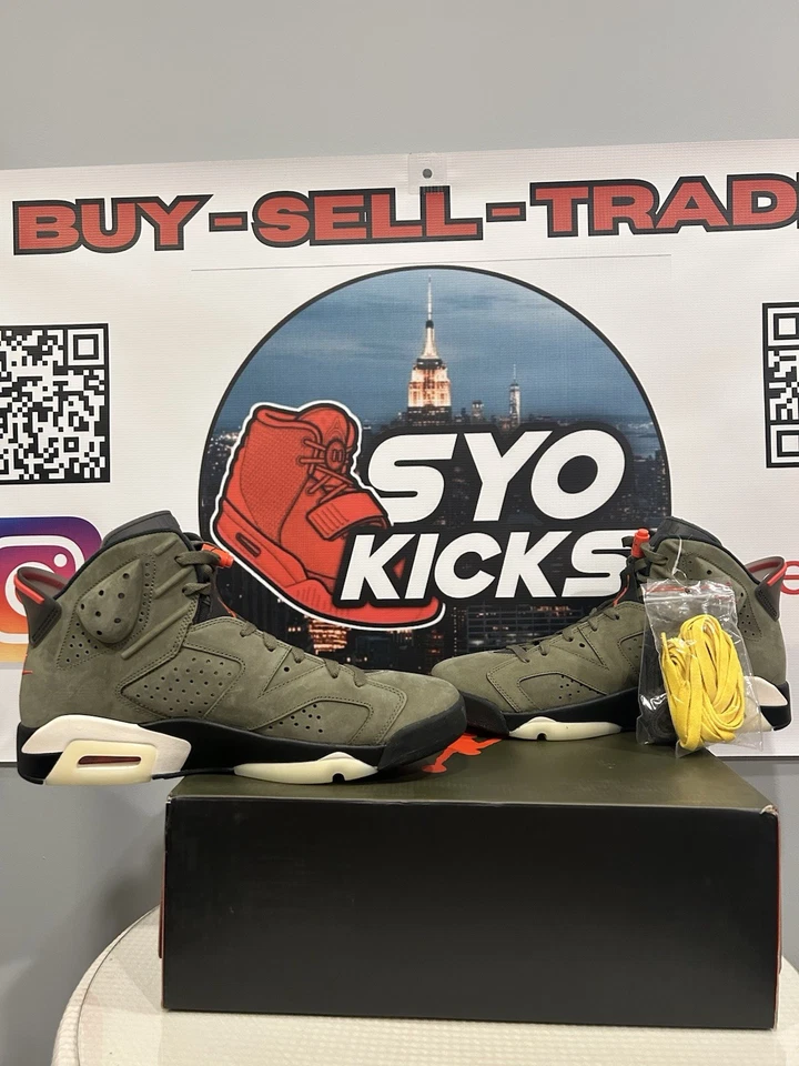 Talla 12 - Jordan 6 Retro x Travis Scott Mid Olive Foto 2 de 4