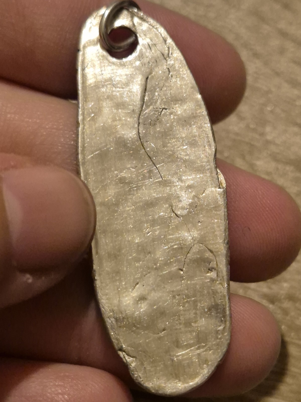 Raw Sterling Silver Abstract Patterned Pendant Sc… - image 9