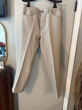 Vintage Black Label Levis Tan Polyester Pants Retro Tag Size 38x30