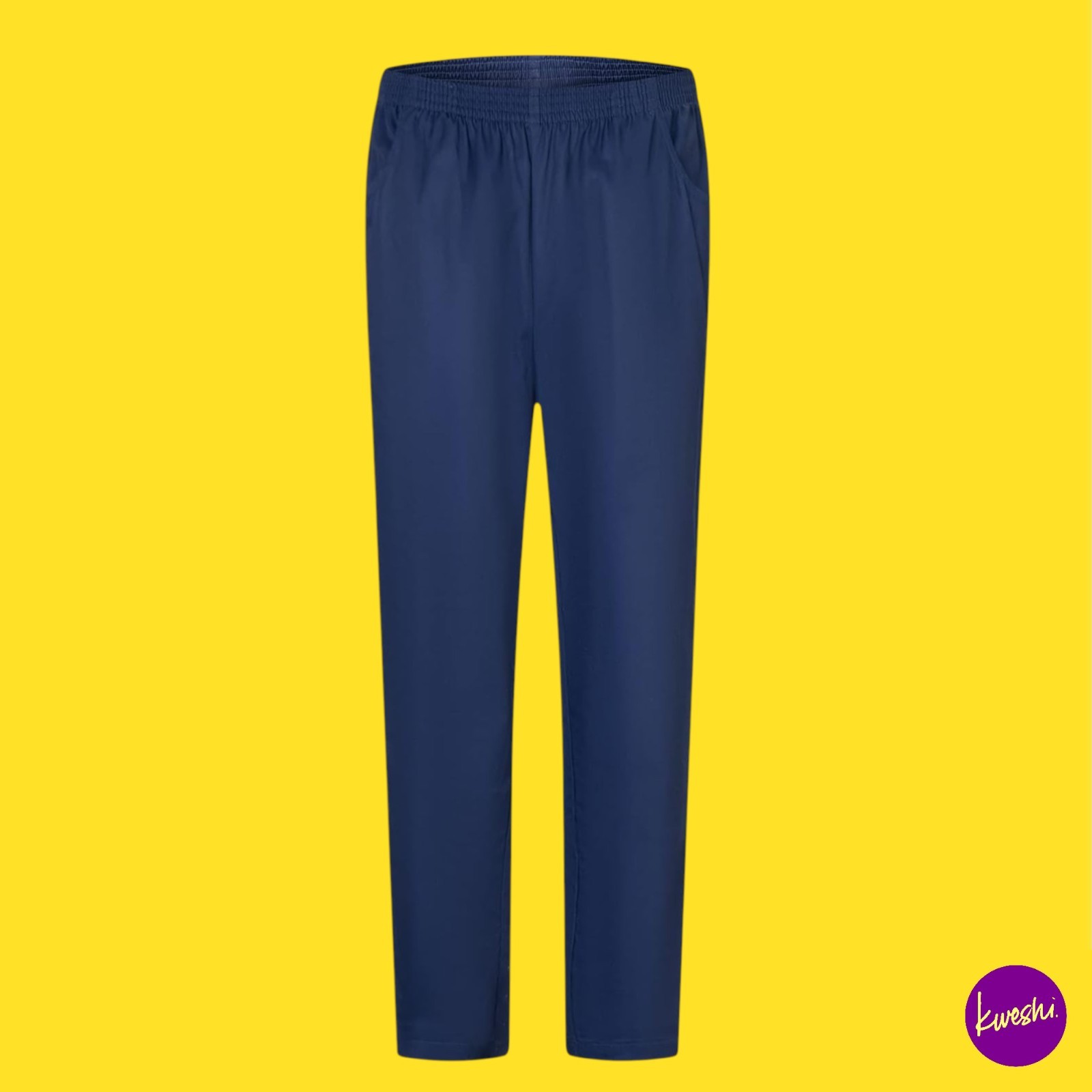 MISEMIYA Unisex Medical Scrub Pants, Elastic Waist Trousers, Navy Blue, Size L