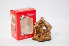 Ornament Mini Nativity Set Scene Olive Wood Handmade Holy Land Christmas Decor