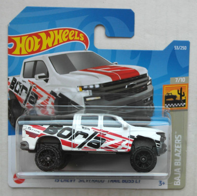Hot Wheels 2019 Chevy Silverado Trail Boss LT Pickup weiß Borla Neu/OVP HW ´19