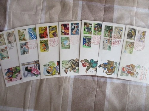 Japan Stamp First Day Cover Japanese Folk Tale Series 7 Covers 1973～1975