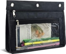 Pencil Pouch for 3 Ring Binder, Expandable Binder Pouches with