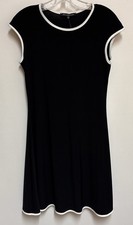 Nick and Nash Black Sleeveless Casual Dress With White Trim Small NWT