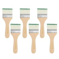 6Er Pinselset FüR Malen, 16 Cm Nylonborsten Flachpinsel, Nr. 9 GrüN/Weiß