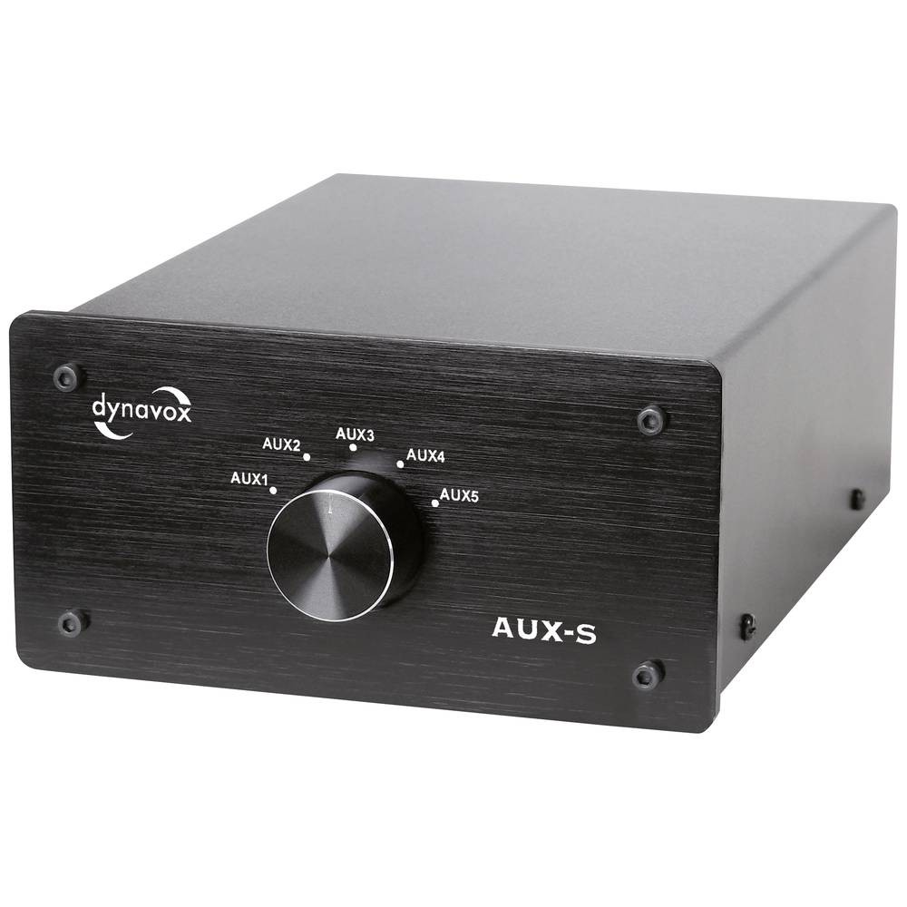 Dynavox AUX-S commutateur RCA noir pour séléctionner jusqu'à quatre sources audio hifi