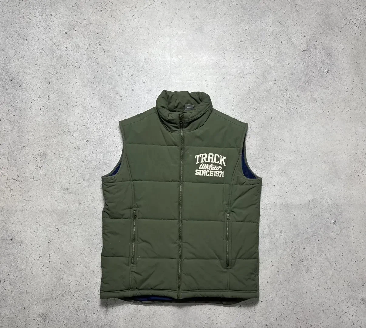 Nike Athletic Vintage Down Puffer Vest Full Zip Jacket