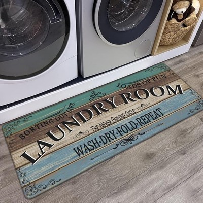 Sdhinlwo Non Slip Laundry Room Rug - Farmhouse Kitchen Floor Mat -Laundry Room