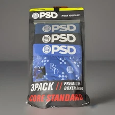 PSD Core Standard Premium Boxer Briefs 3 Pack Men ‘s Size X-Large PSD Logo New
