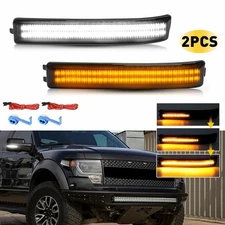 Smoked Sequential LED Side Mirror Turn Signal Lights For 2009-2014 Ford F150 EXV