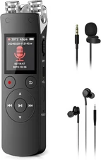 128GB Voice Recorder, Digital Voice Activated Recorder with Playback, 3072Kbps A