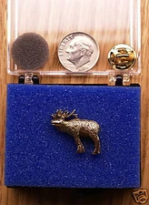 24K Gold Plated Elk Single Posted Pin / Tie Tack