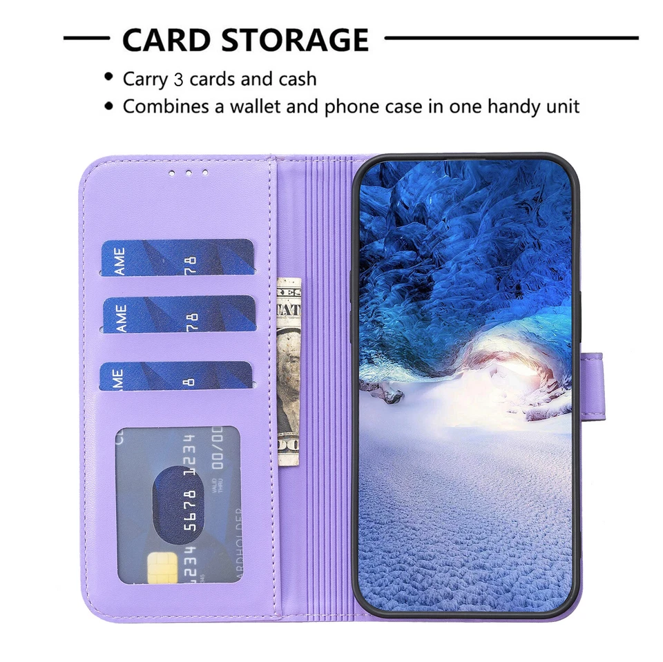 Case Magnetic Flip Leather Wallet Cover Fr iPhone 15 14 13 12 11 Pro Max XR Plus - Image 4 of 4