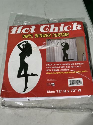 Jouets à grande bouche ~ nouveauté ~ silhouette sexy hot chick vinyle rideau de douche pinup - Photo 1/6