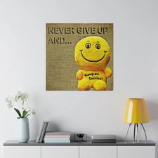 Never Give Up - Matte Canvas, Stretched, 0.75"