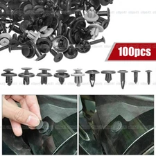 100x Bumper Clips Car Hole Plastic Screw Rivets Fastener Fender Push Pin Kits