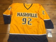 Nashville Predators #92 Ryan Johansen SIGNED Home Gold Jersey size XL JSA AUTO