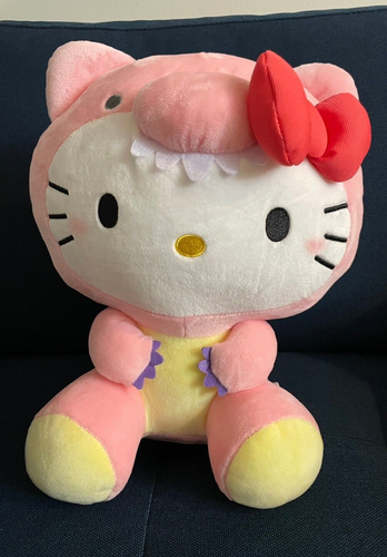 Round1 Rare Sanrio Hello Kitty 12.6IN Dinosour Costume Plush Pink NWT