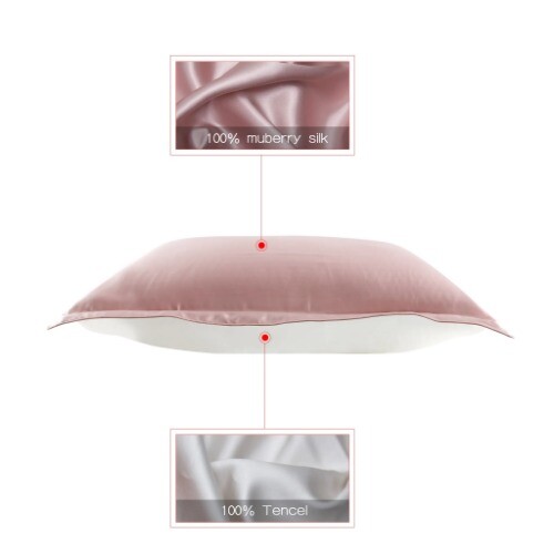 Mulberry Silk Pillowcase Hair and Skin - Front in Silk & Back in Lyocell Fiber - Picture 3 of 51
