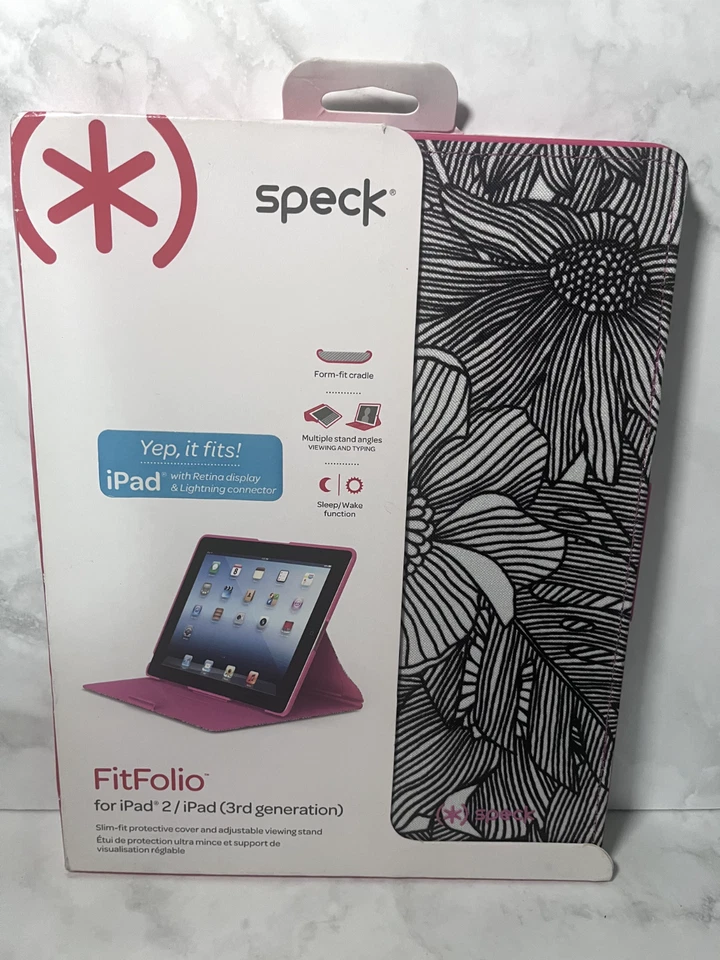 Speck FitFolio para iPad 2/3ª generación arte floral blanco y negro Foto 2 de 4