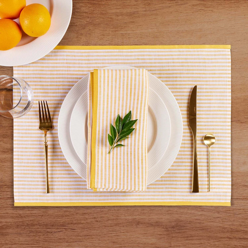 Solino Home 100% Pure Linen Dinner Napkins 20 x 20" for Fall Dining - Carmine - Изображение 3 из 4