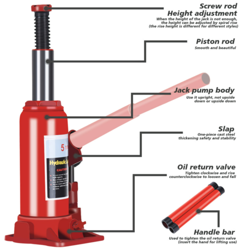 5 Ton Hydraulic Bottle Jack Heavy Duty Car Lifter Lifting Repair Tool 4WD Truck - Picture 5 of 10