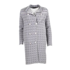 Emporio Armani Coat Silver Grey Double Breasted Size 40 / Uk 8 / Us 4 Lr 327