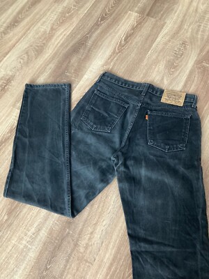 Vintage Levis 615 02 Jeans W32 L32 Straight Orange Tab Black Denim