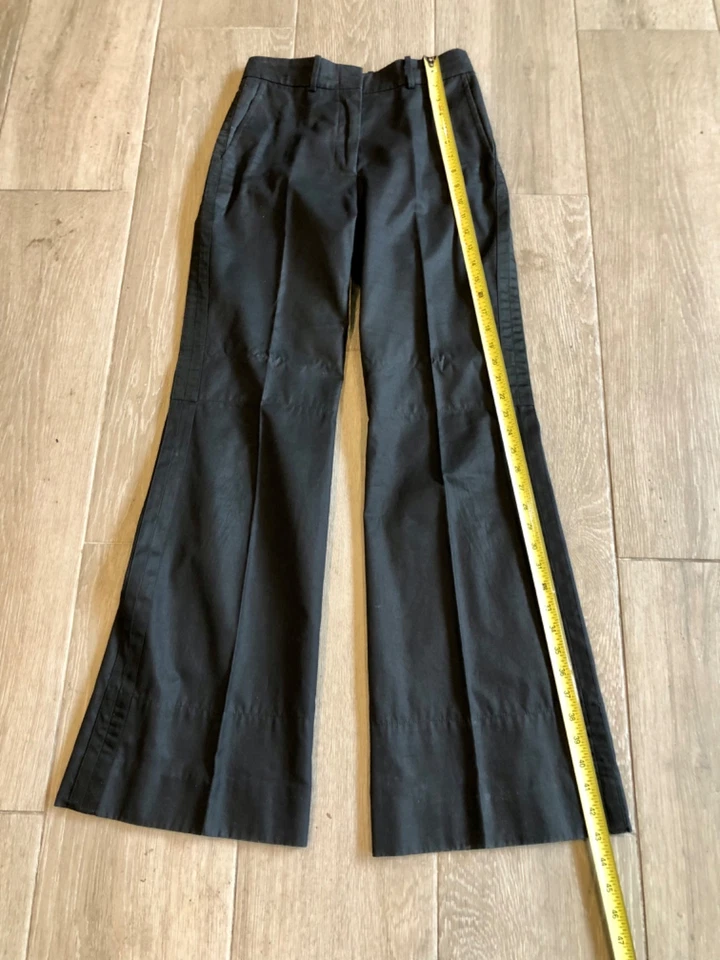 Женские черные расклешенные брюки IVES SAINT LAURENT с высокой талией размер США 4 - Изображение 4 из 4