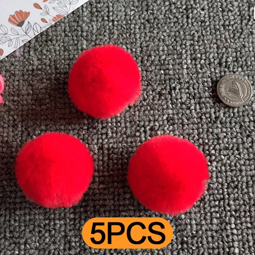 LOTTO 5 PEZZI 4-5 cm imitazione pelliccia sintetica pom pom palla per cappello lavorato a maglia berretti berretto - Foto 19 di 42