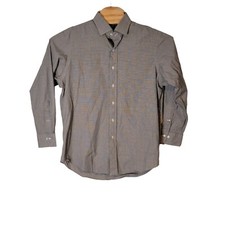 Polo Ralph Lauren Button Down Shirt Regent Custon Fit Gray Plaid Size 16 1/2