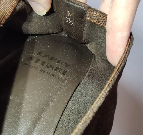 Larry Stuart 6.5 M brown elastic slide on flats made in Italy - Picture 5 of 7