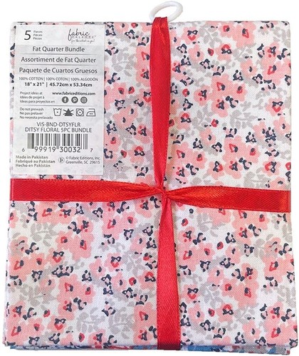 Paleta de tela: Cuartos de grasa: Ditsy Floral: paquete de 5 - 100 % algodón - Imagen 2 de 2