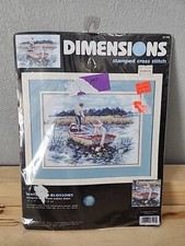 Dimensions Waterlily Blossoms Flowers Stamped Cross Stitch Kit 3195 New Sealed