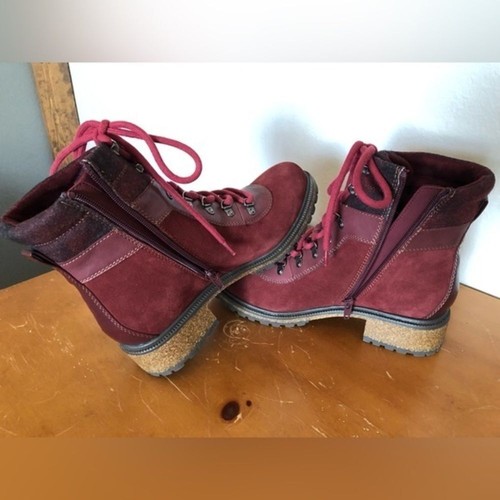 Earth Elements Women Size 10 Garnet Tessa Combat Suede Leather Hiking Boots NWOB - Picture 7 of 13